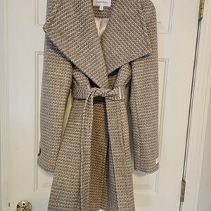 Calvin Klein Women's Asymmetrical Belted Wrap Coat